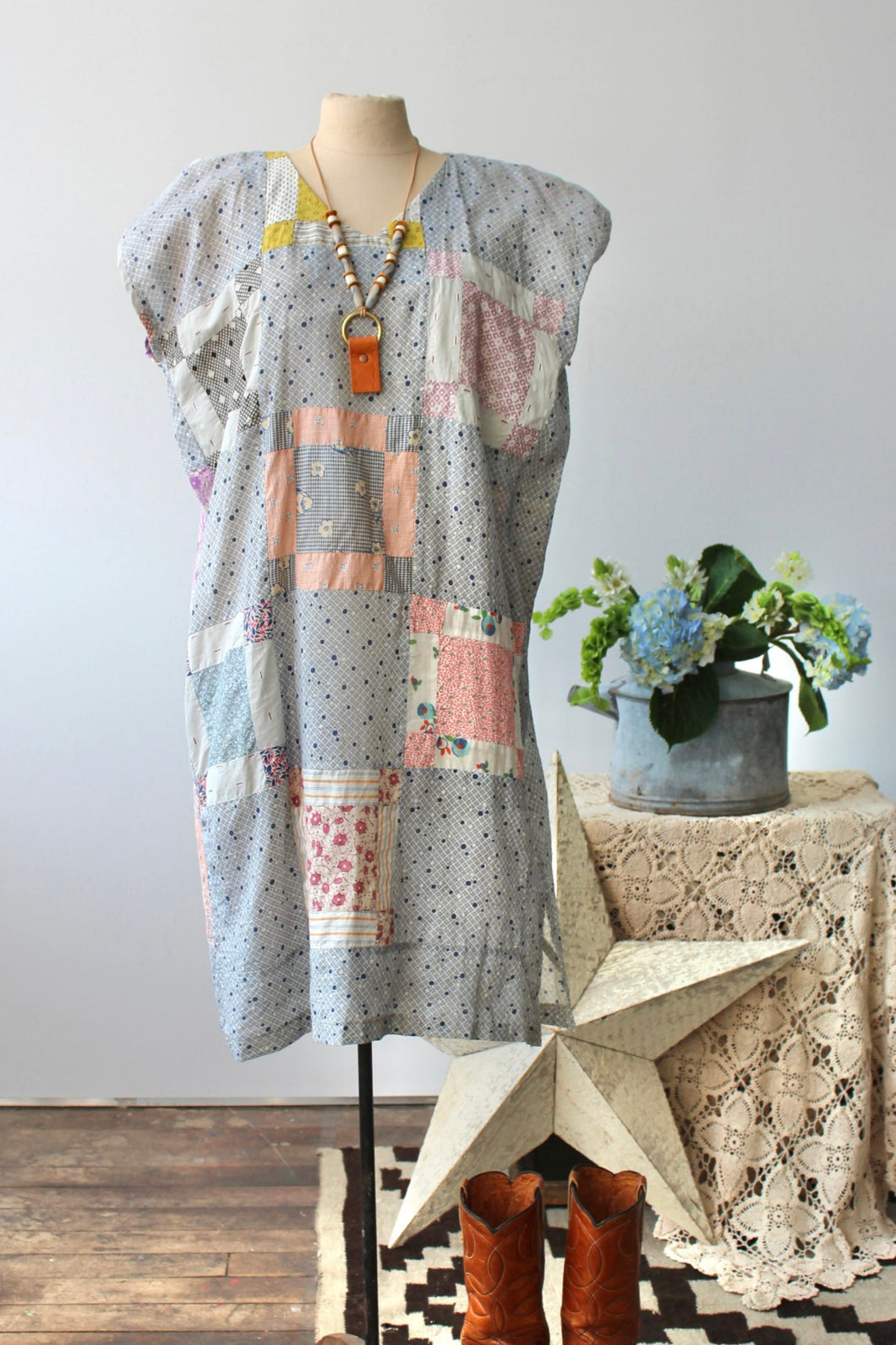 The Highlands Foundry Blue Heirloom Quilt Dress THF91