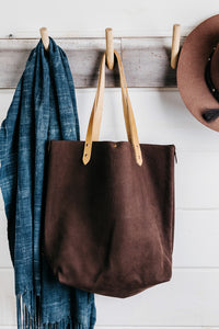 Shearling + Leather Tote