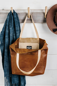 Cowhide Leather Pocket Tote