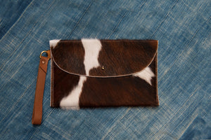 Cowhide Leather Wristlet