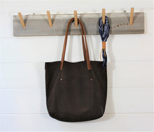 Load image into Gallery viewer, Brown Cowhide Leather Tote