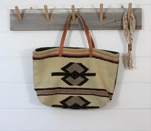 Load image into Gallery viewer, Wool Navajo + leather Weekender Bag