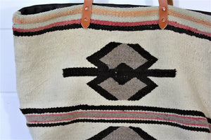 Wool Navajo + leather Weekender Bag