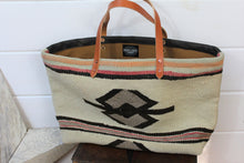 Load image into Gallery viewer, Wool Navajo + leather Weekender Bag