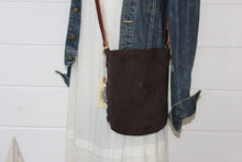 Load image into Gallery viewer, Indigo + Leather Crossbody Bag