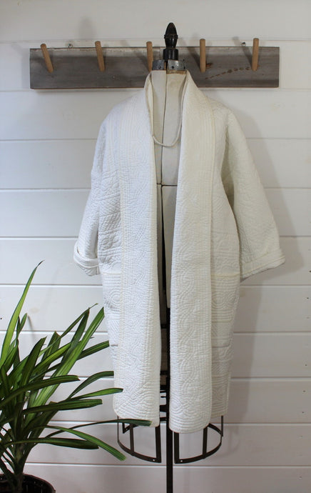White Quilt Duster Jacket/for Colette