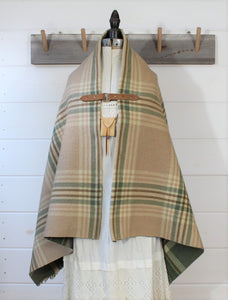 Wool Plaid Blanket Poncho