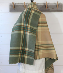 Wool Plaid Blanket Poncho