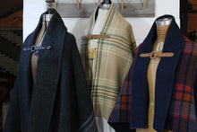 Load image into Gallery viewer, Wool Plaid Blanket Poncho