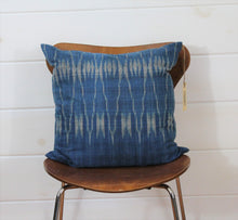 Load image into Gallery viewer, Indigo Ikat Pillow