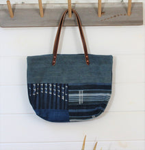 Load image into Gallery viewer, Indigo Patchwork Tote