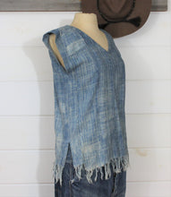 Load image into Gallery viewer, Indigo Mossi Fringe Top