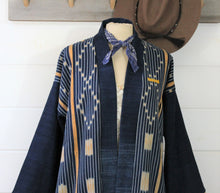 Load image into Gallery viewer, Indigo Ikat Haori Jacket