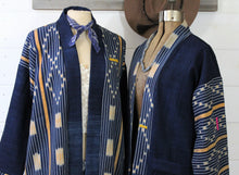 Load image into Gallery viewer, Indigo Ikat Duster Jacket