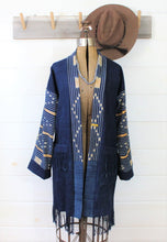 Load image into Gallery viewer, Indigo Ikat Duster Jacket