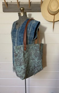 Indigo Toile Tote