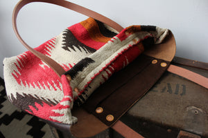 Navajo Blanket + Leather Tote