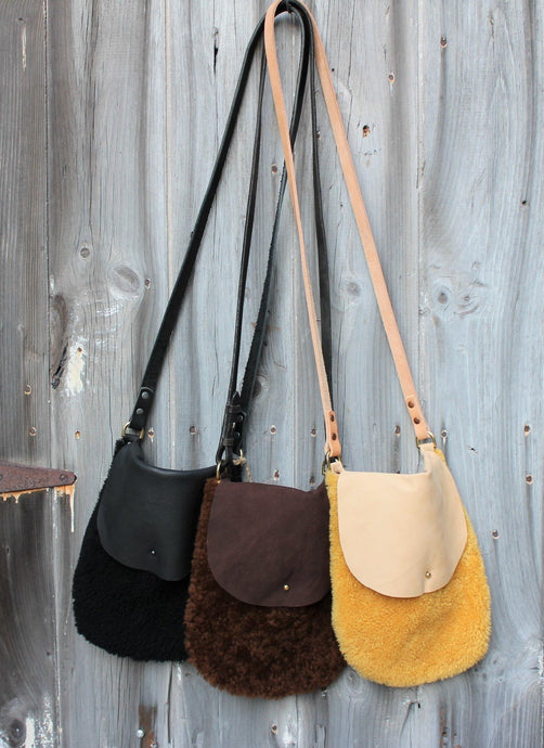 Shearling Leather Crossbody Bags