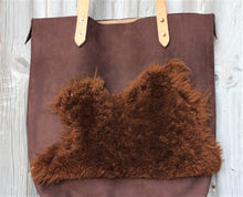 Load image into Gallery viewer, Shearling + Leather Tote